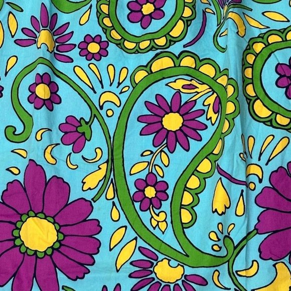 Hanna Andersson Dress Kids 6/7 Blue Purple Green Ribbon Trim Flowers - Picture 2 of 11